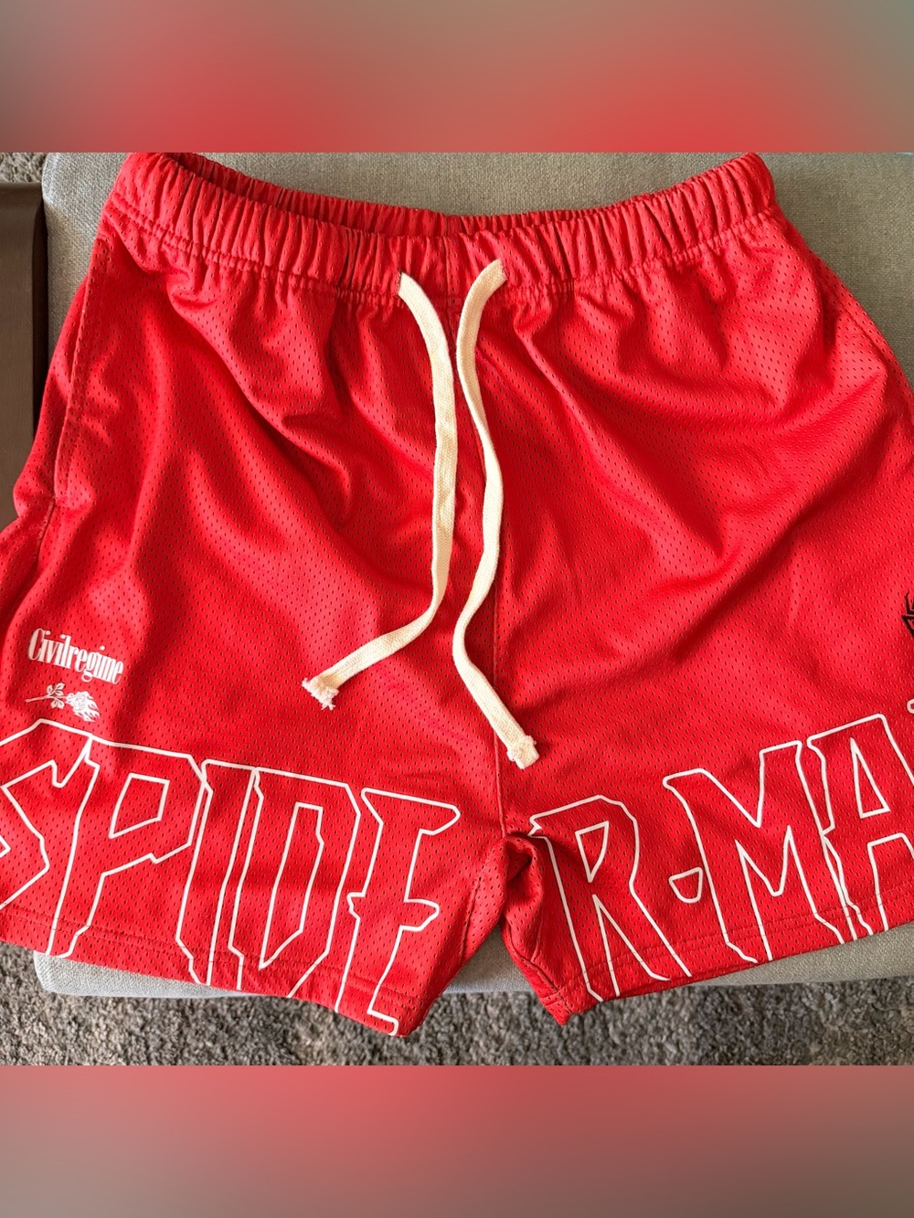 Civil Regime x Marvel Mens Spiderman Red Mesh Shorts Size Medium Brand New Day